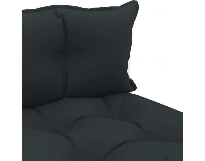 Sonata H Градински палетен среден диван с възглавници антрацит, дърво