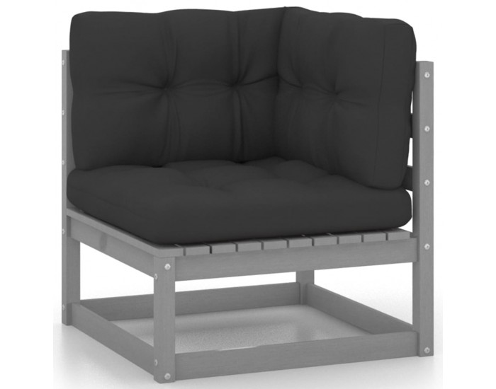 Sonata H 3-местен градински диван с възглавници, борово дърво масив