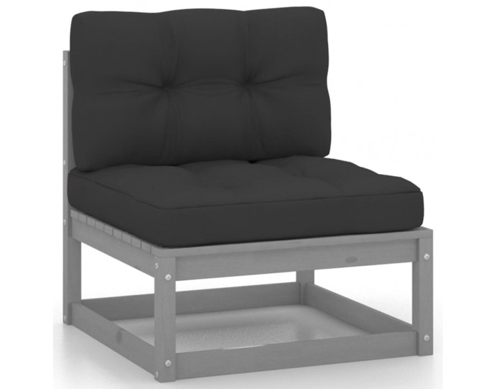 Sonata H 3-местен градински диван с възглавници, борово дърво масив