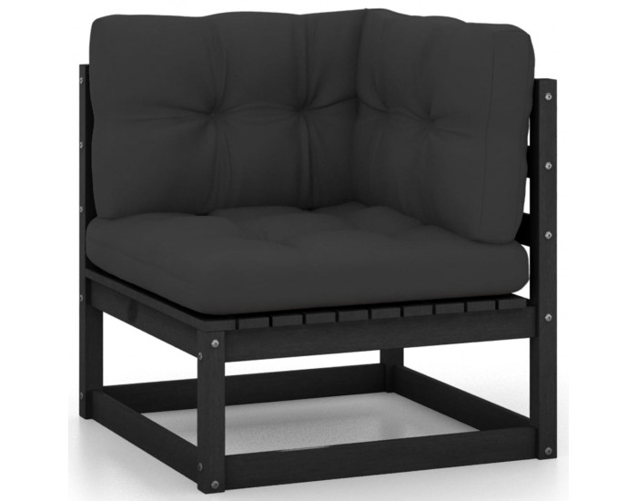 Sonata H 3-местен градински диван с възглавници, борово дърво масив