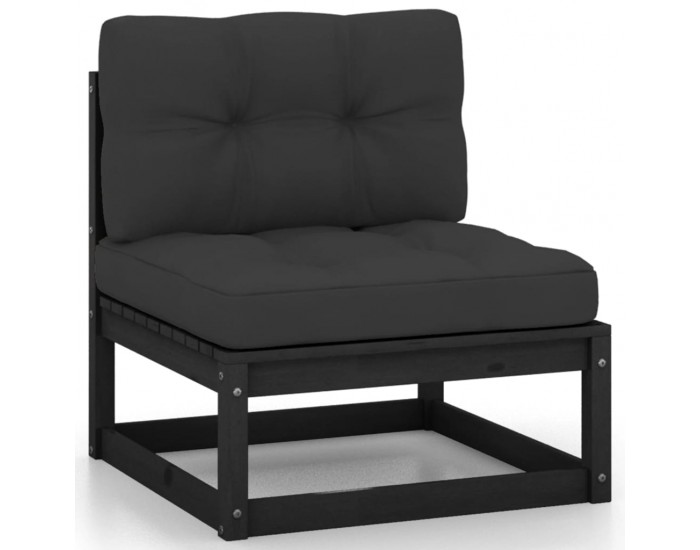 Sonata H 3-местен градински диван с възглавници, борово дърво масив