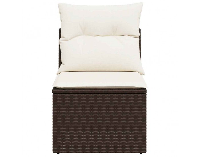 Sonata H Градински стол без подлакътници с възглавници кафяв полиратан