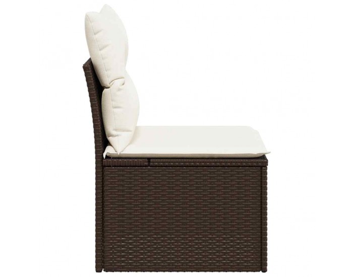 Sonata H Градински стол без подлакътници с възглавници кафяв полиратан