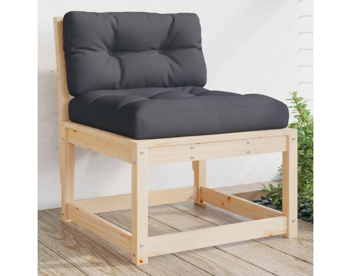 Sonata H Градински дивани с възглавници, 2 бр, борово дърво масив