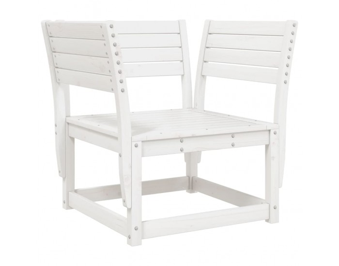 Sonata H Градинско кресло с подлакътник, с възглавници, бял, бор масив