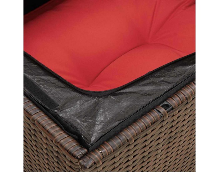 Sonata H Градински диван с възглавници, 3-местен, кафяв, полиратан