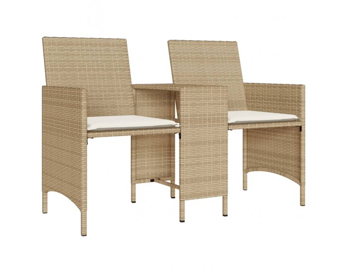 Sonata H 2-местен градински диван с маса и табуретки бежов полиратан