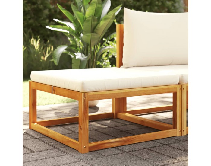 Sonata H Градинска табуретка с възглавница, 65x65x29 см, акация масив