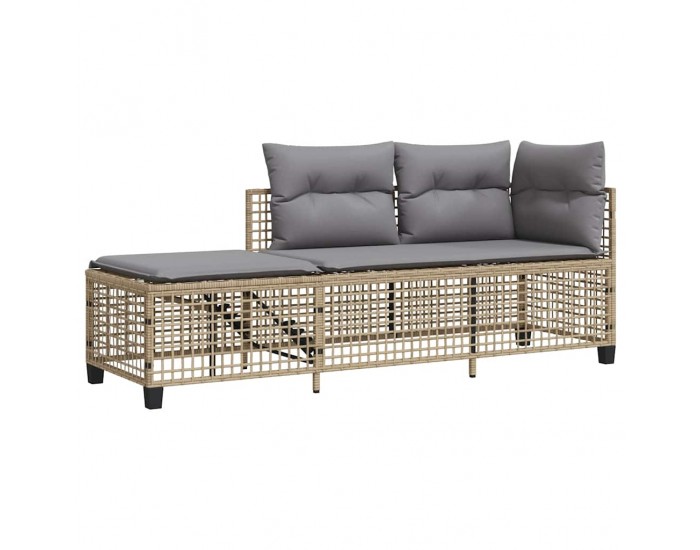 Sonata H Ъглов градински диван с възглавници 3части бежов микс полиратан