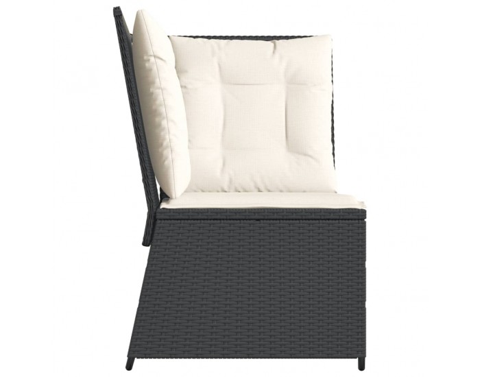 Sonata H Градински ъглов диван с възглавници черен полиратан