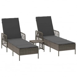 Sonata H Шезлонг с възглавница 2 pcs Сив 35 x 35 x 32см полиратан - Шезлонги