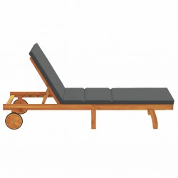 Sonata H Шезлонг Кафяво 63 x 199 x 85см Масивна акациева дървесина - Шезлонги