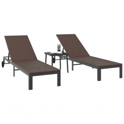 Sonata H Шезлонг с възглавница 2 pcs Кафяво 40 x 39 x 40.5cm полиратан - Шезлонги