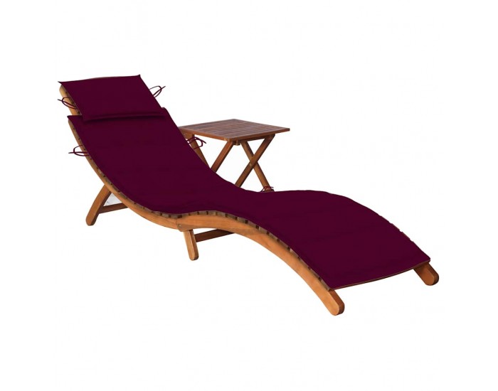 Sonata H Градински шезлонг с масичка и шалте, акациево дърво масив