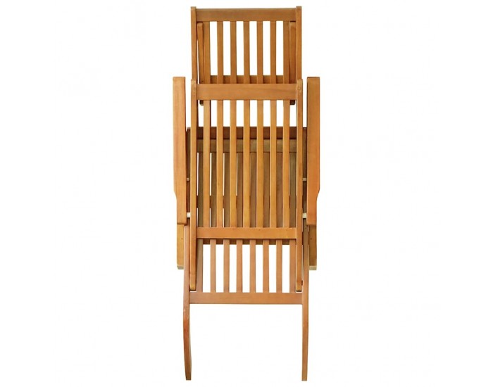 Sonata H Външен шезлонг с опора за крака и маса масивно дърво акация