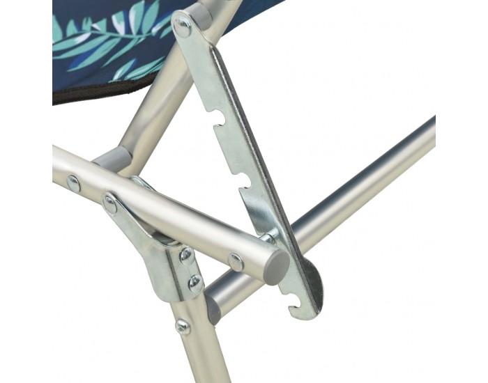 Sonata H Сгъваем шезлонг с козирка, принт на листа, алуминий