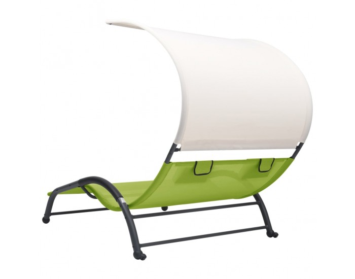 Sonata H Двоен шезлонг със сенник, Textilene, зелен