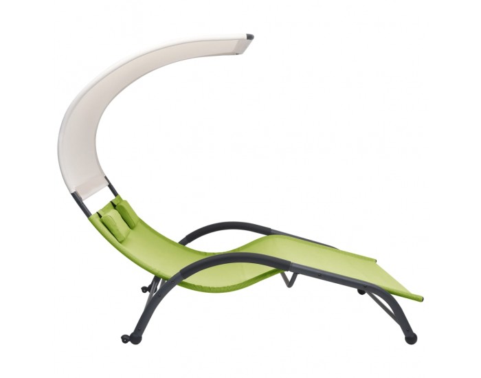 Sonata H Двоен шезлонг със сенник, Textilene, зелен