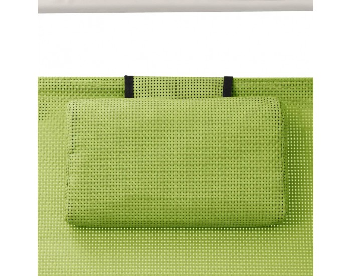 Sonata H Двоен шезлонг със сенник, Textilene, зелен