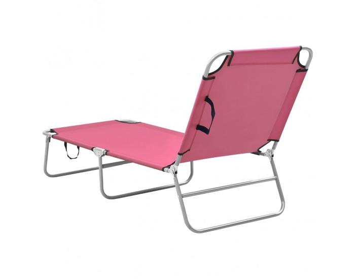 Sonata H Сгъваем шезлонг, стомана и текстил, розов