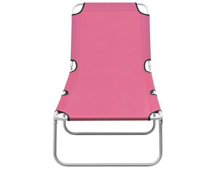 Sonata H Сгъваем шезлонг, стомана и текстил, розов