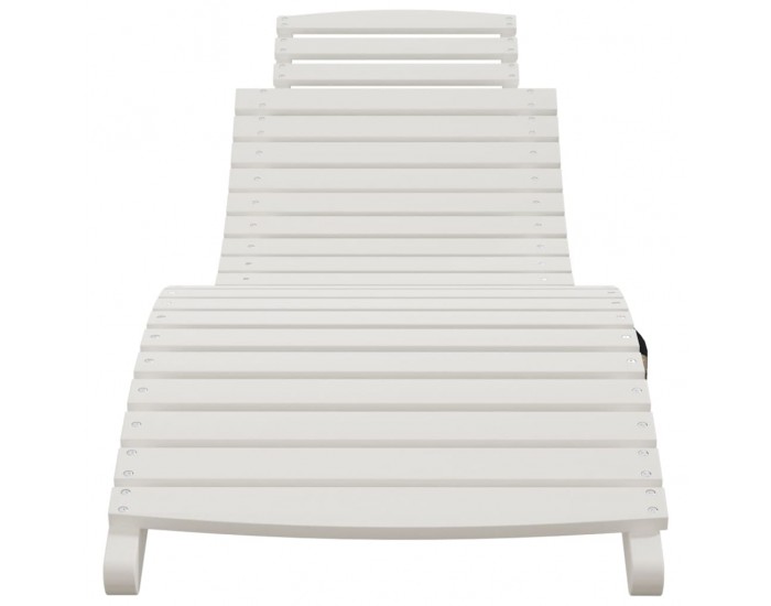 Sonata H Шезлонг, бял, 184x55x64 см, акациево дърво масив