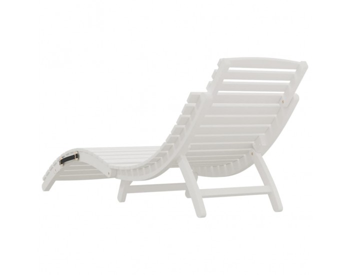 Sonata H Шезлонг, бял, 184x55x64 см, акациево дърво масив