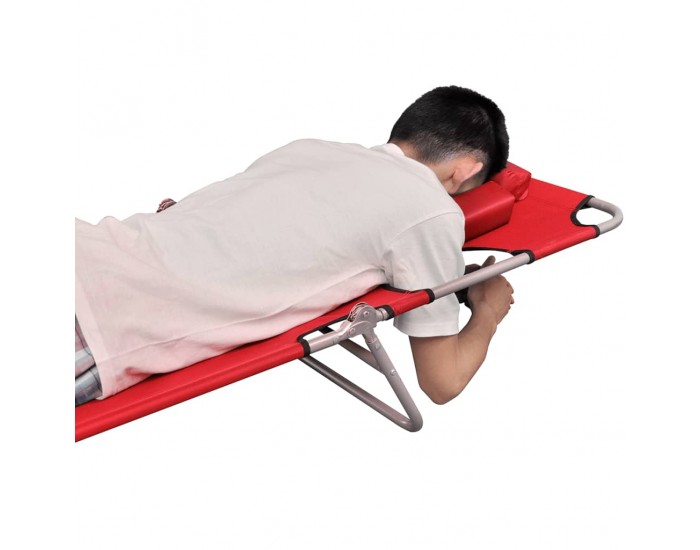 Sonata H Сгъваем шезлонг с възглавница прахово боядисана стомана червен