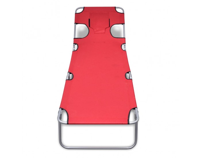 Sonata H Сгъваем шезлонг с възглавница прахово боядисана стомана червен