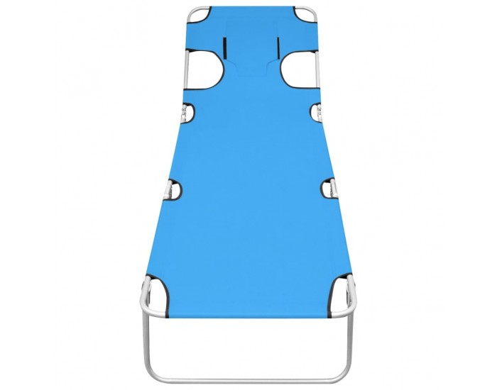 Sonata H Сгъваем шезлонг с възглавница, стомана, син тюркоаз