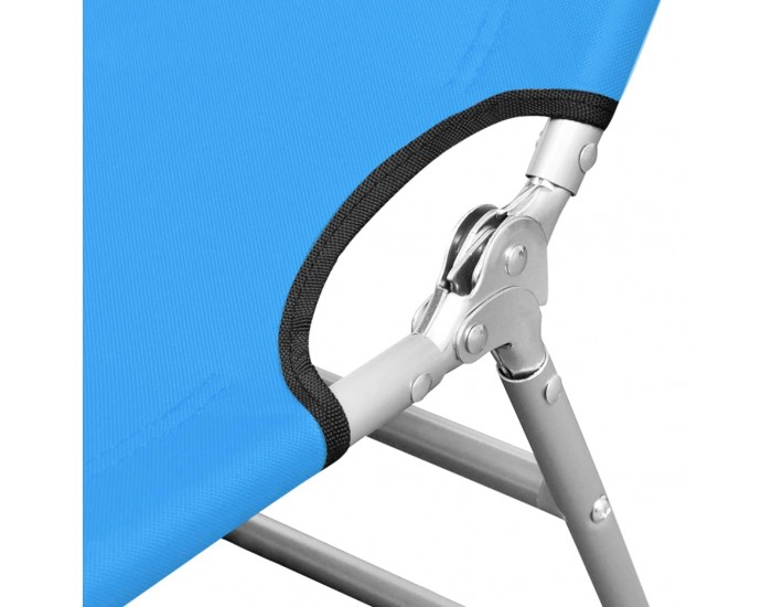 Sonata H Сгъваем шезлонг с възглавница, стомана, син тюркоаз