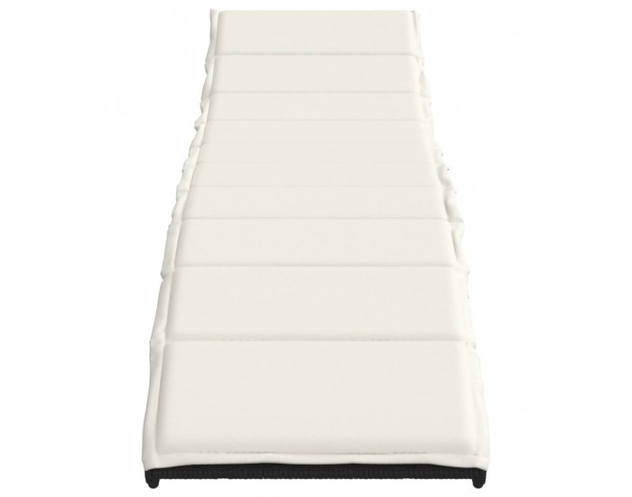 Sonata H Шезлонг с възглавница, черен, 55x199x50 см, полиратан