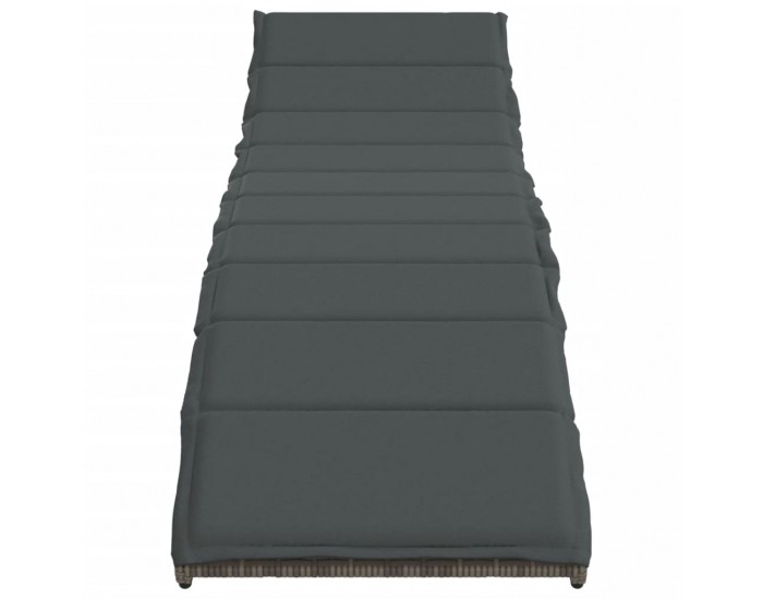 Sonata H Шезлонг с възглавница, сив, 55x199x50 см, полиратан