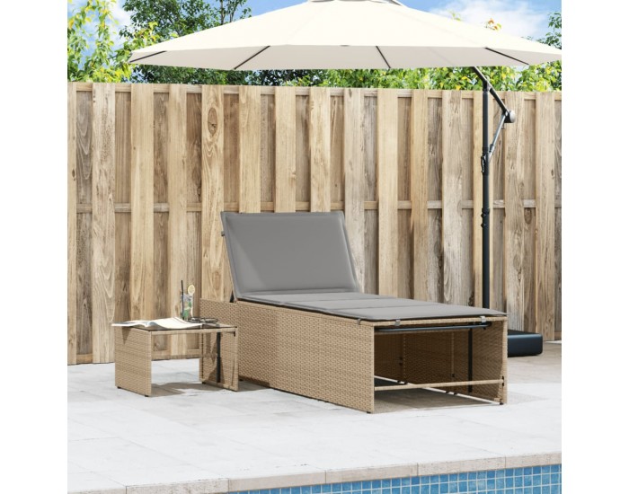 Sonata H Шезлонги, 2 бр. с маса, бежови, полиратан