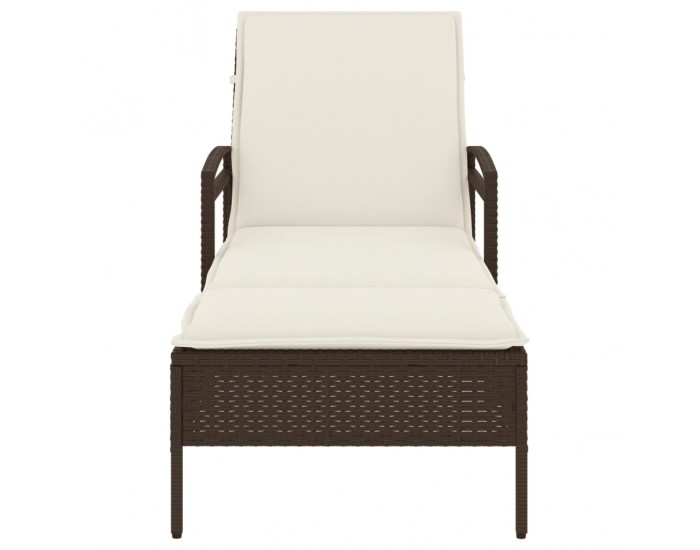Sonata H Шезлонг с възглавница, кафяв, 63x200x81 см, полиратан