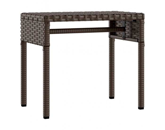 Sonata H Шезлонги 2 бр със сенника и масичка, кафяви, полиратан