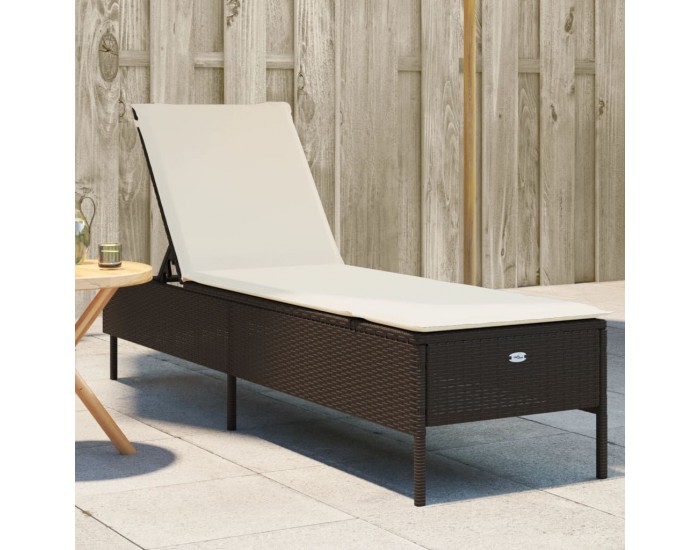Sonata H Шезлонг с шалте, кафяв, полиратан