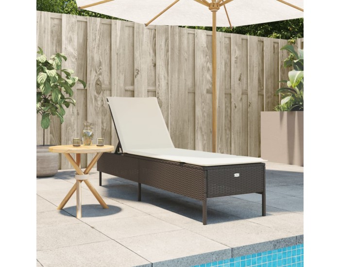 Sonata H Шезлонг с шалте, кафяв, полиратан