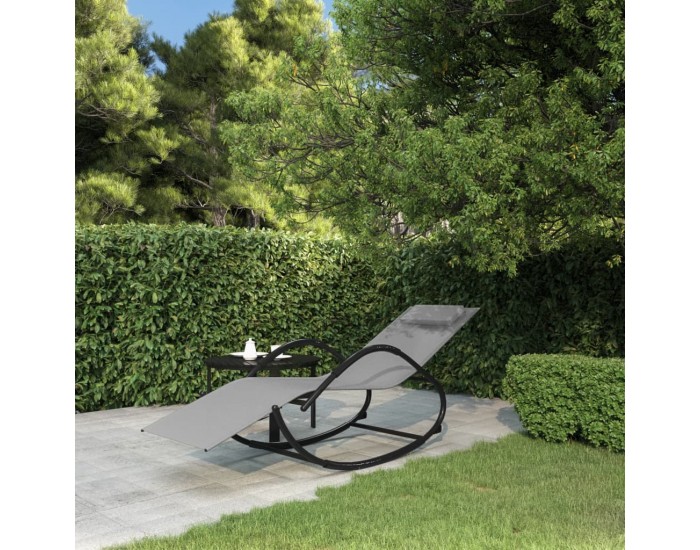 Sonata H Люлеещ се шезлонг, сив, стомана и Textilene