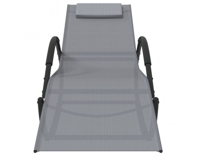 Sonata H Люлеещ се шезлонг, сив, стомана и Textilene