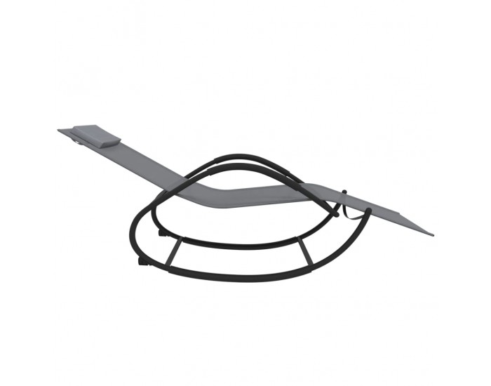 Sonata H Люлеещ се шезлонг, сив, стомана и Textilene