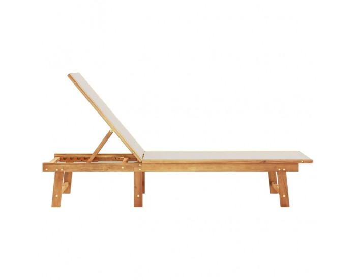 Sonata H Шезлонг, сив, масивно дърво акация и textilene