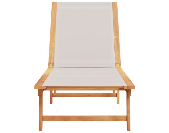 Sonata H Шезлонг, сив, масивно дърво акация и textilene