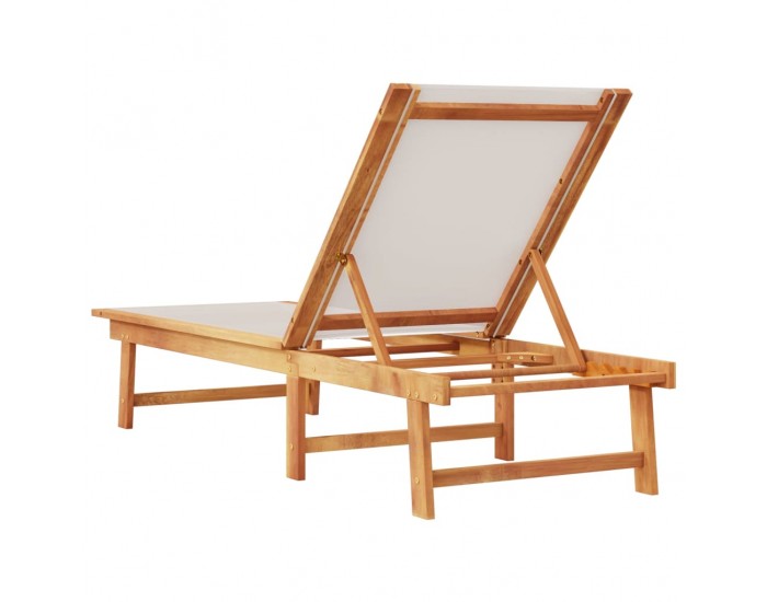 Sonata H Шезлонг, сив, масивно дърво акация и textilene