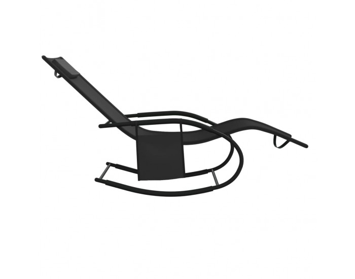 Sonata H Люлеещ се шезлонг, черен, стомана и textilene