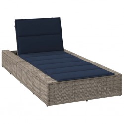 Sonata H Шезлонг с плаваща възглавница Grey Poly Rattan - Шезлонги