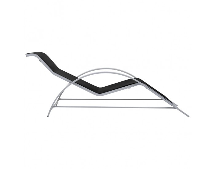 Sonata H Шезлонги с маса, 2 бр, алуминий, черни