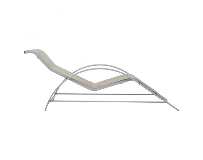 Sonata H Шезлонги с маса, 2 бр, алуминий, кремави