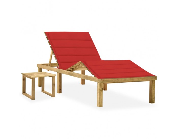 Sonata H Градински шезлонг с масичка и шалте, импрегнирано борово дърво