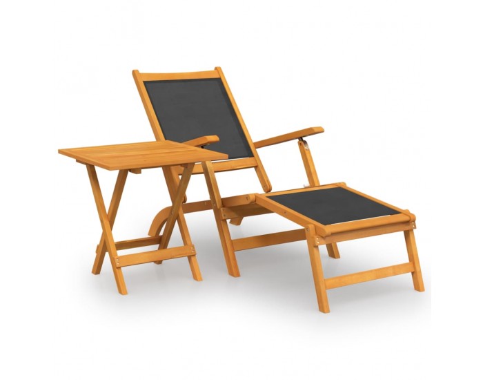 Sonata H Градински стол-шезлонг с маса, акациево дърво масив и textilene